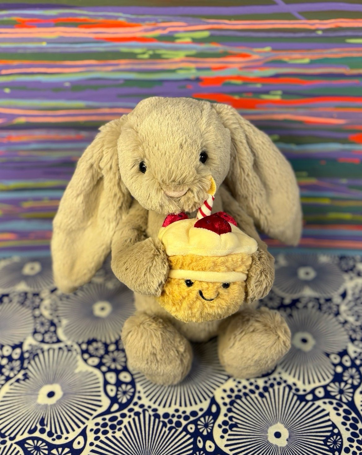 NWT Jellycat Bashful Beige Bunny ‘Birthday’! Fast Shipping!*