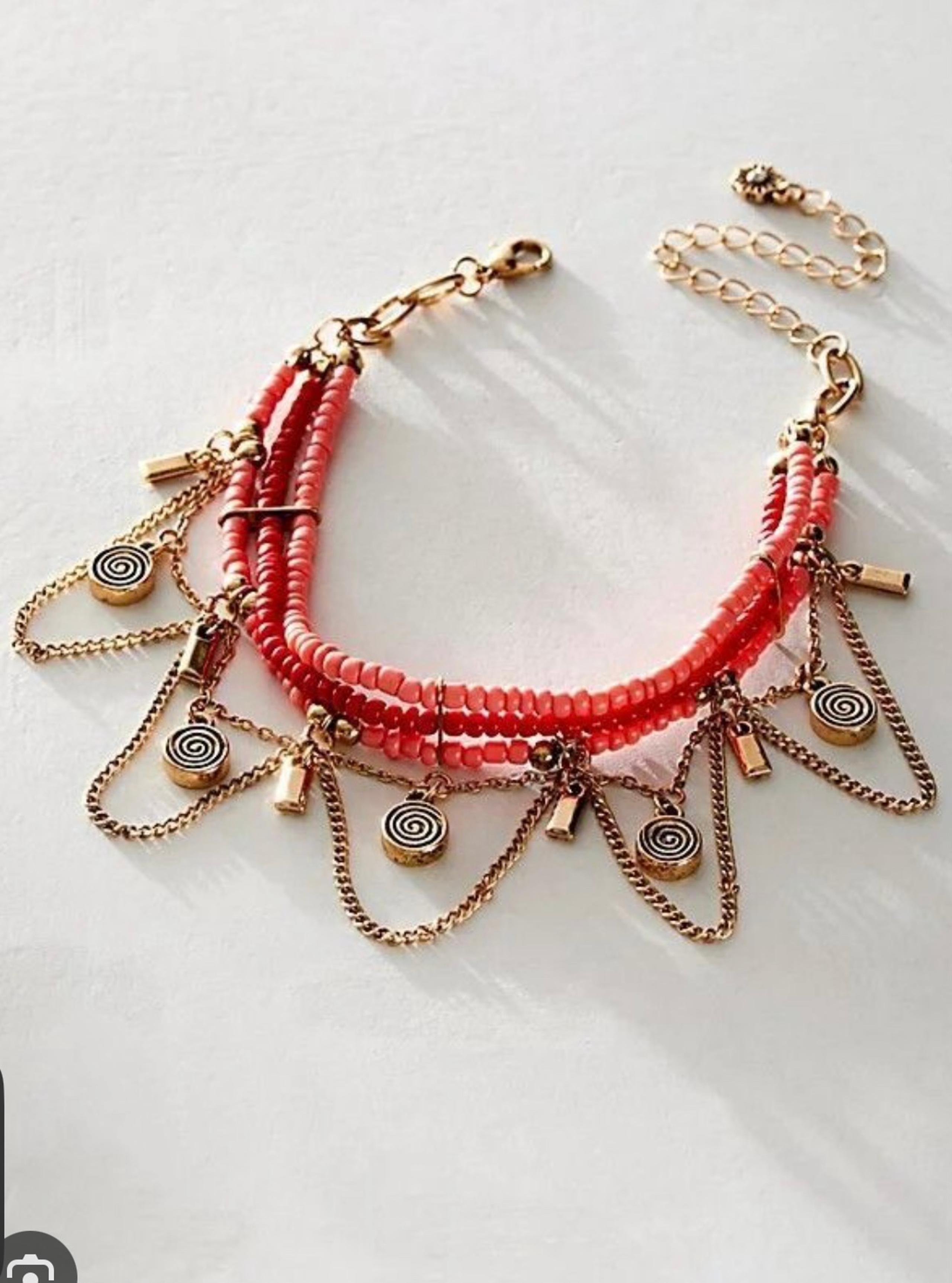 Free People Marley Anklet Red/Gold