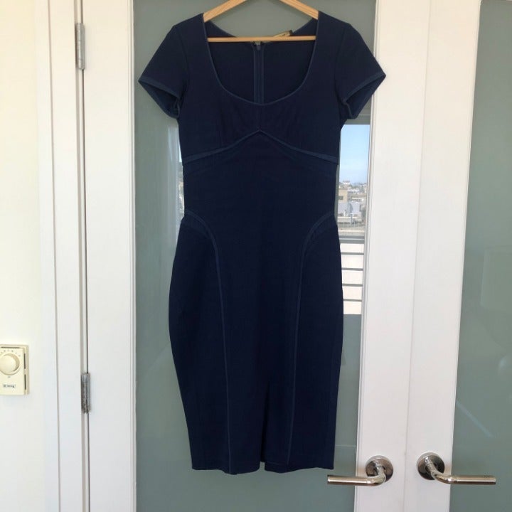 Navy Zac Posen Bodycon Cocktail Dress