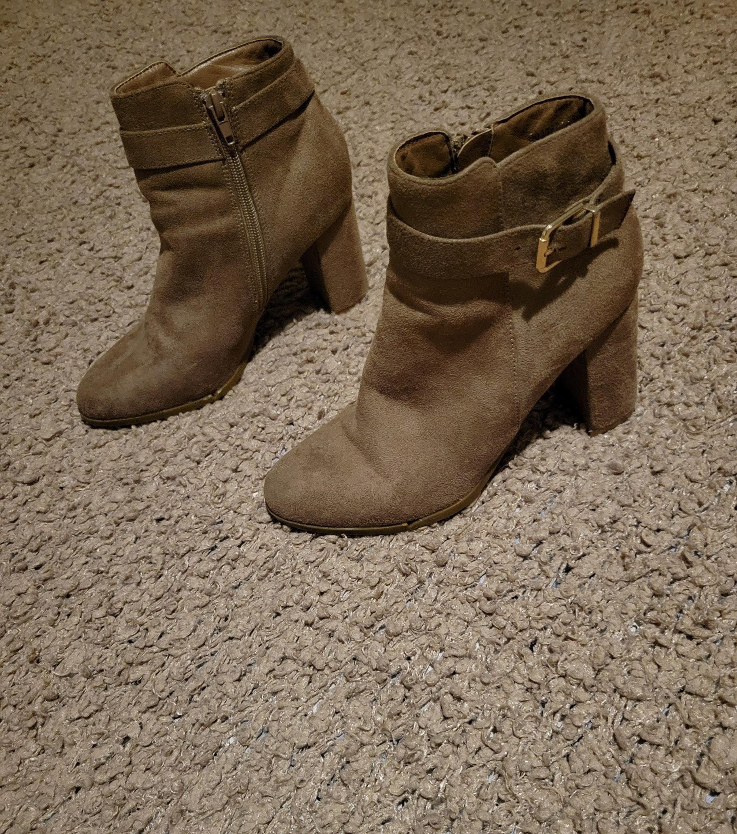 WOMENS FOREVER 21 SUEDE ANKLE BOOTS TAN SIZE 7