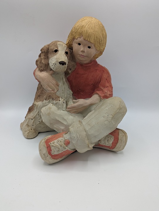 Vintage 86 Austin Productions Daze Mortensen Sneaker Kids Sculpture Boy Dog 10.5