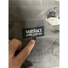 Versace Jeans Couture Dress Shirt Mens Large Gray Button Up