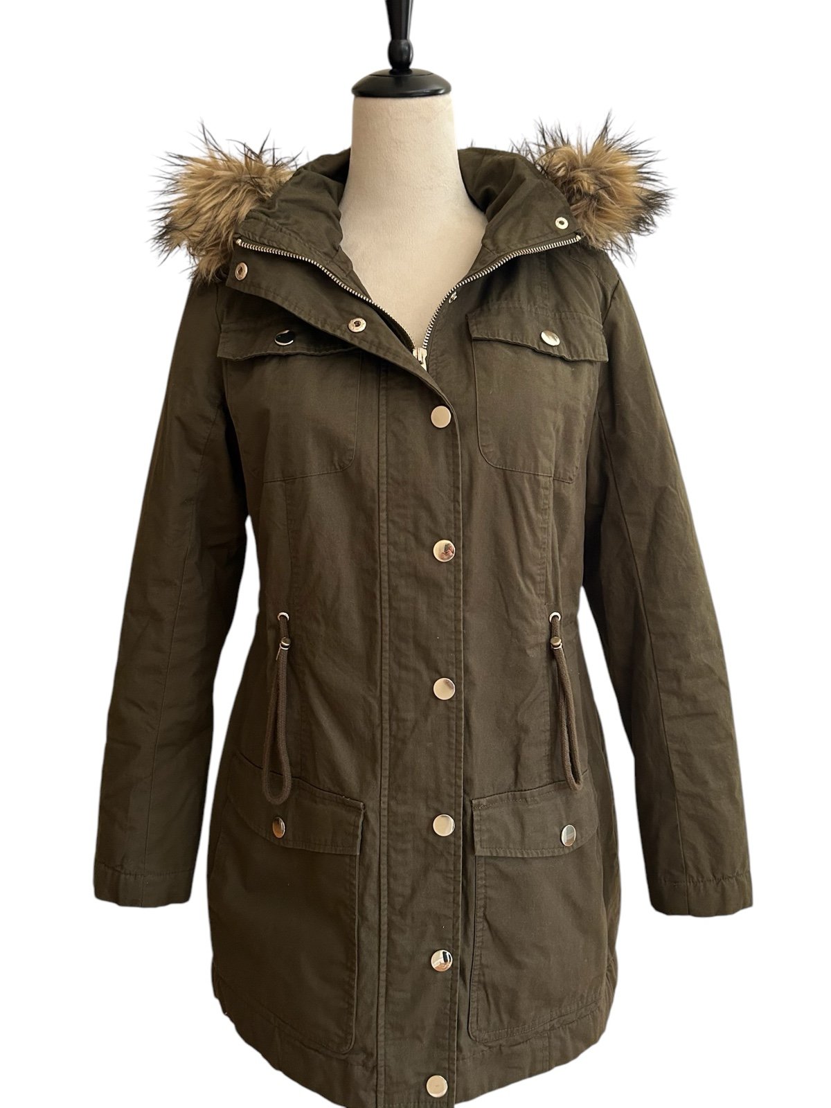 New York & Company parka jacket. Size: Small. color: Green
