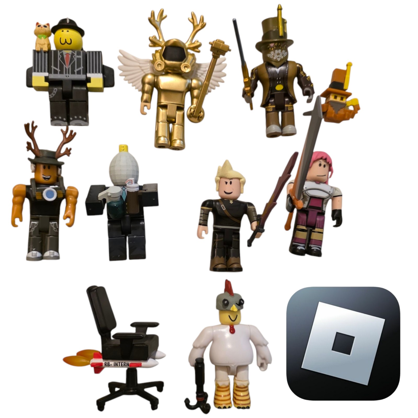 Roblox, 8 Character Lot With Accessories And Weapons by Jazwares LLC