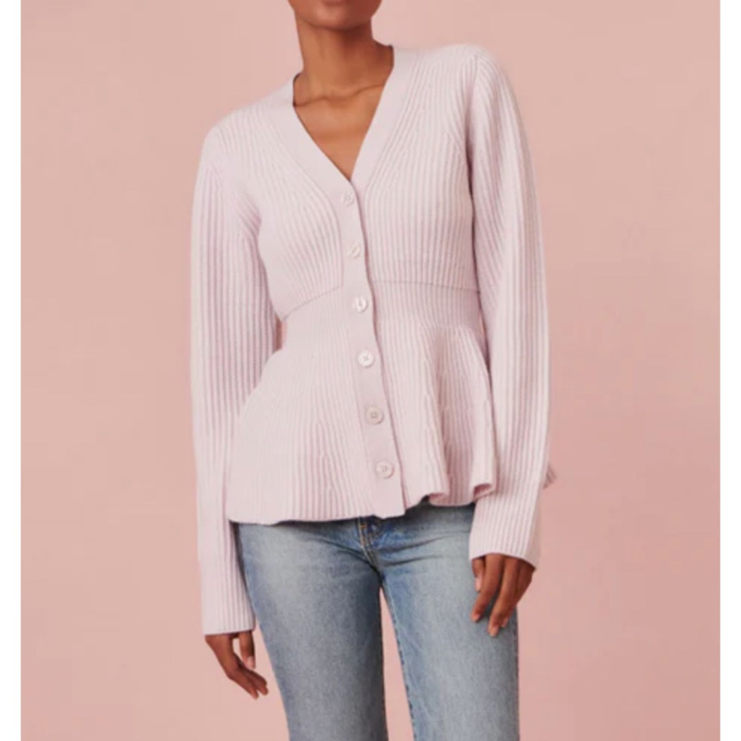 LoveShackFancy Luisa Peplum Cardigan - Size S