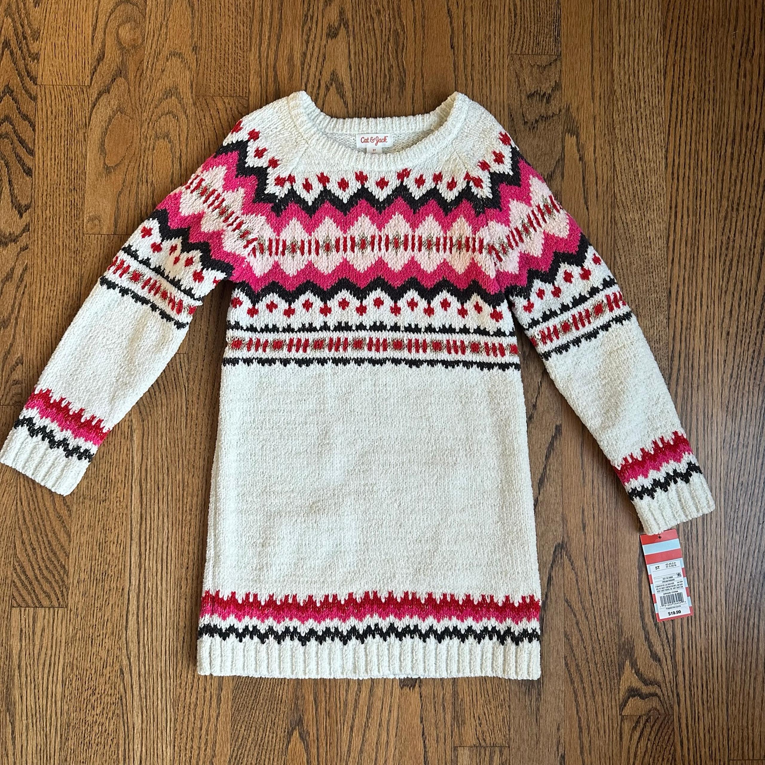 NWT Size 5T Girls Cat and Jack Sweater Dress
