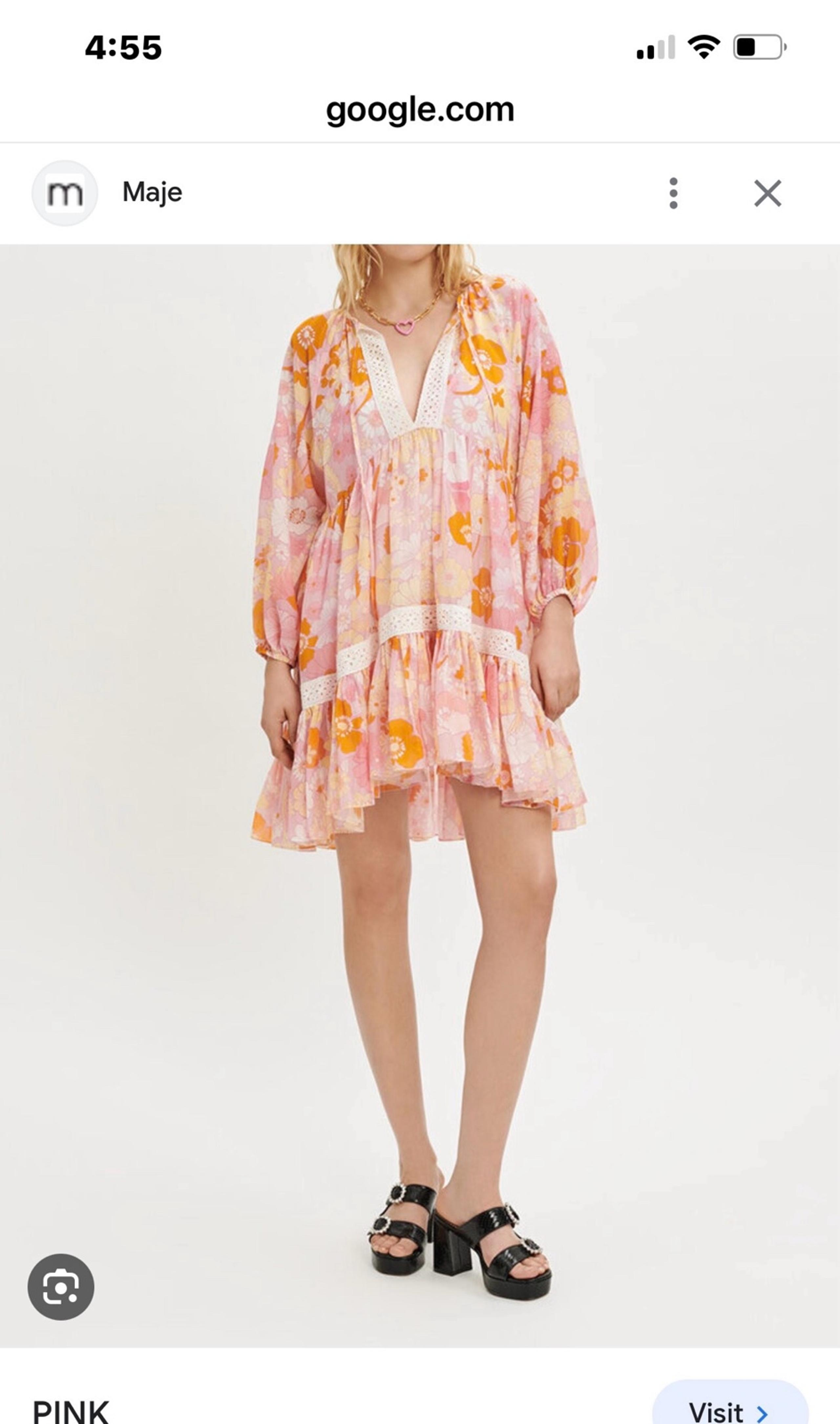 Maje cotton voile printed dress