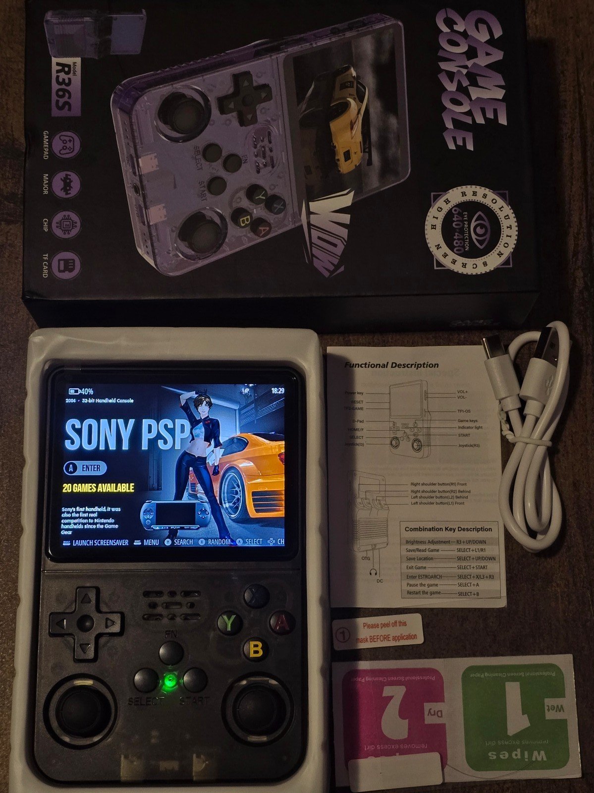 Handheld Console with 15600+ Games.Pokémon,All Super Mario Bros Games,MK etc