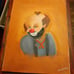 Vintage Clown Oil Painting