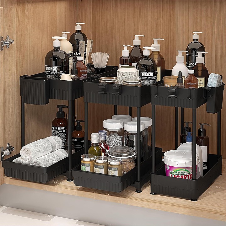 Under Sink Organizer, 2-Tier Multi-Use 3 Pack