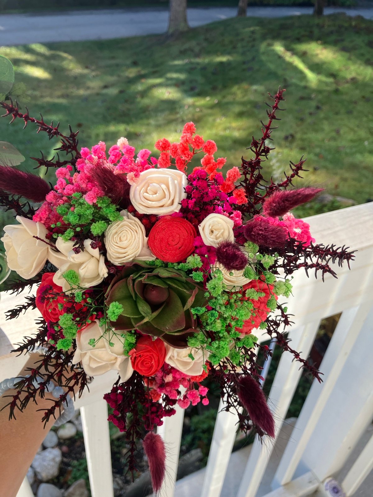 Dried and preserved floral bouquet
