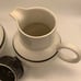 Vintage MCM J & G Meakin White with Black Band Creamer and Sugar Bowl Set