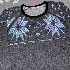 Victoria’s Secret PINK Iridescent Fair Isle Sequin Bling Crewneck Sweatshirt - L