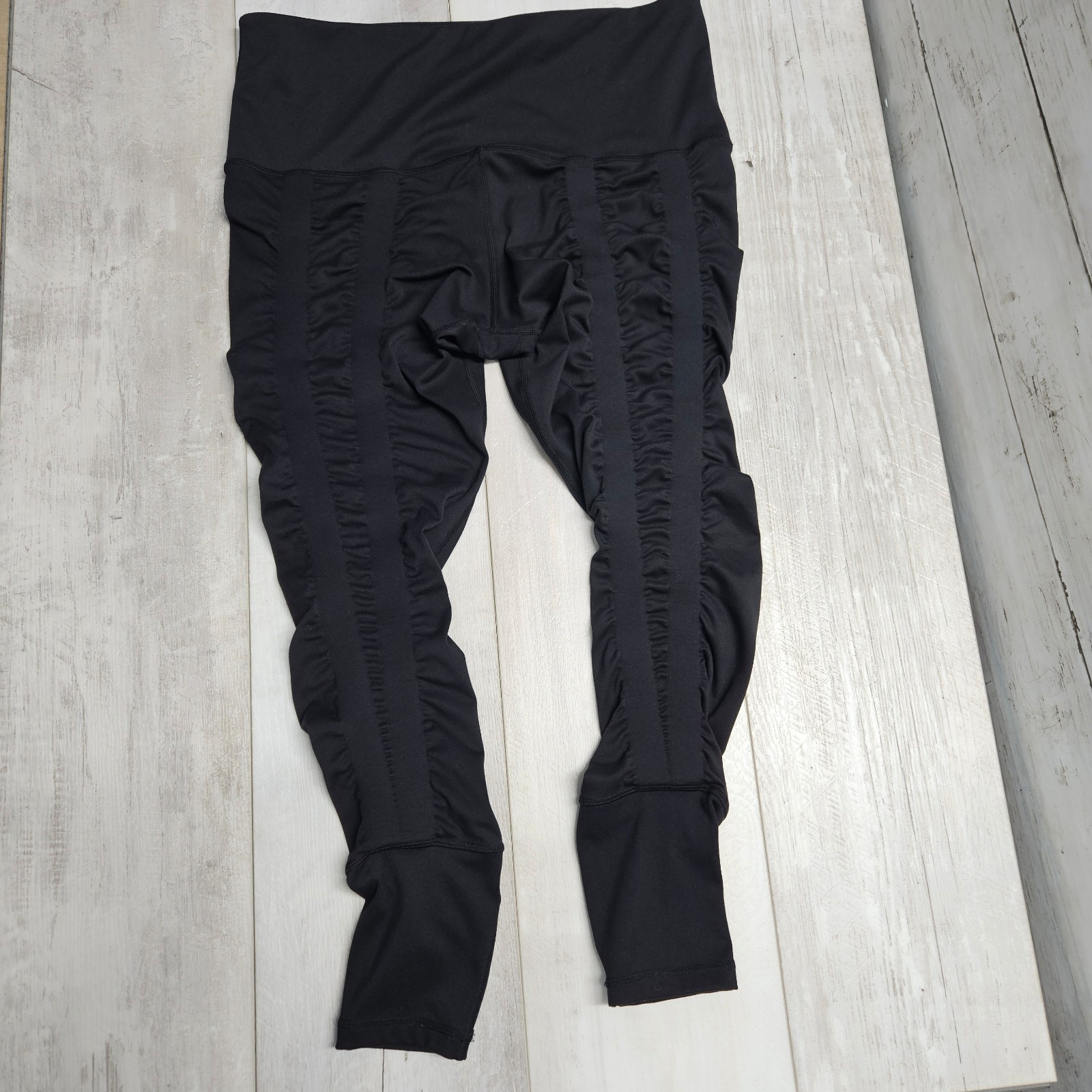 Sweetflexx Resistance Leggings Womens 12 BLACK High Rise Band Toning No Pocket