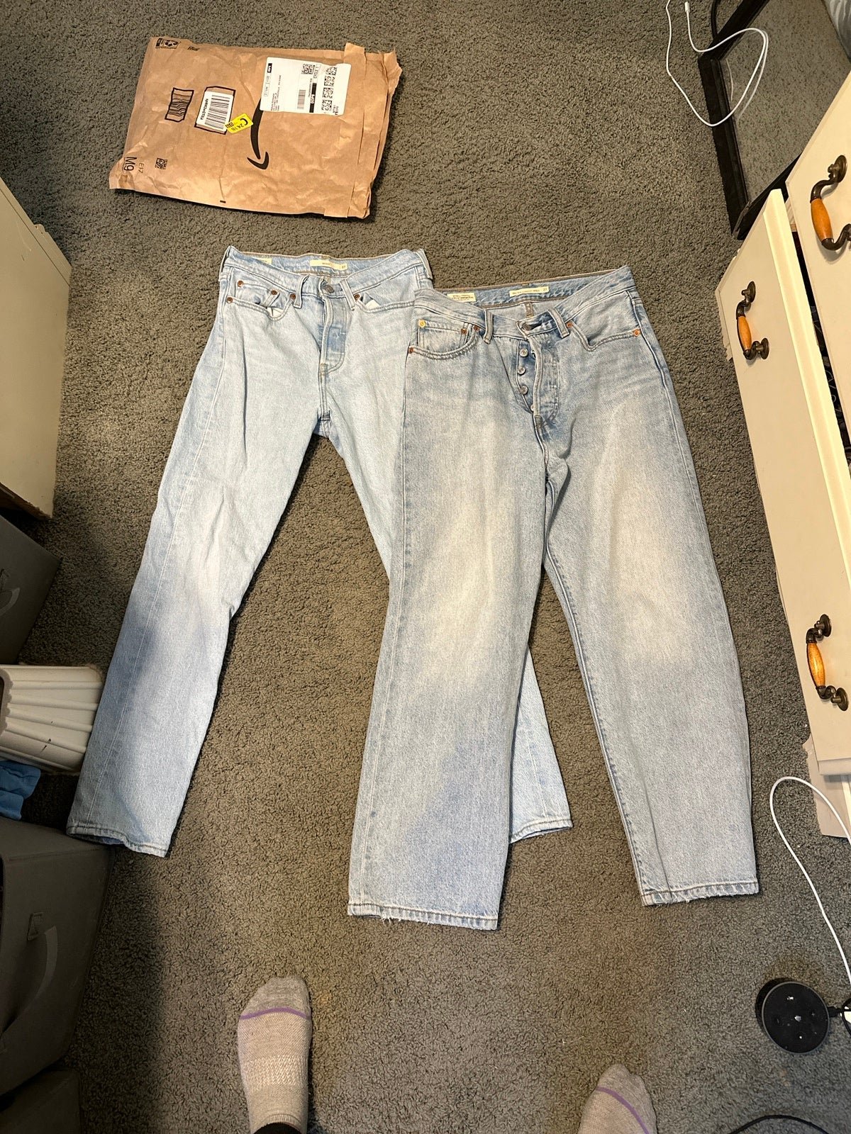 Levi’s wedgie and ribcage jeans