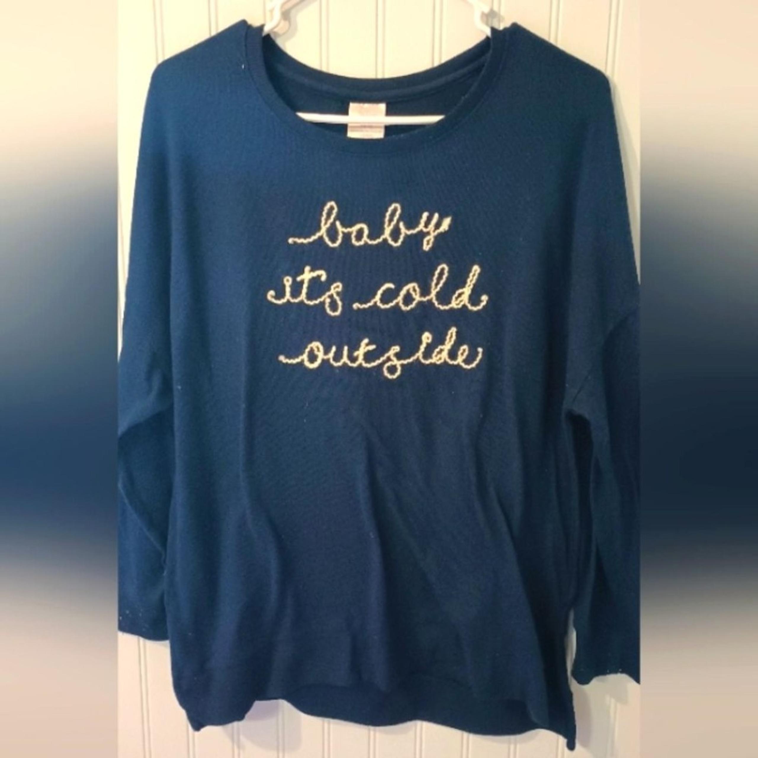 Secret Treasures Sleep Shirt Baby It's Cold Outside Women's XL Navy