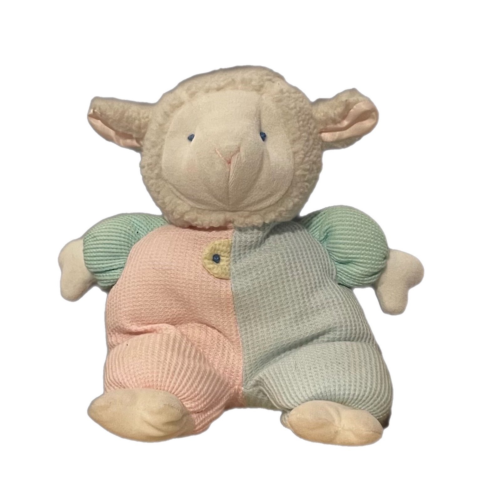 Eden Lamb Plush Waffle Weave Thermal Pastel Musical Stuffed Animal Toy