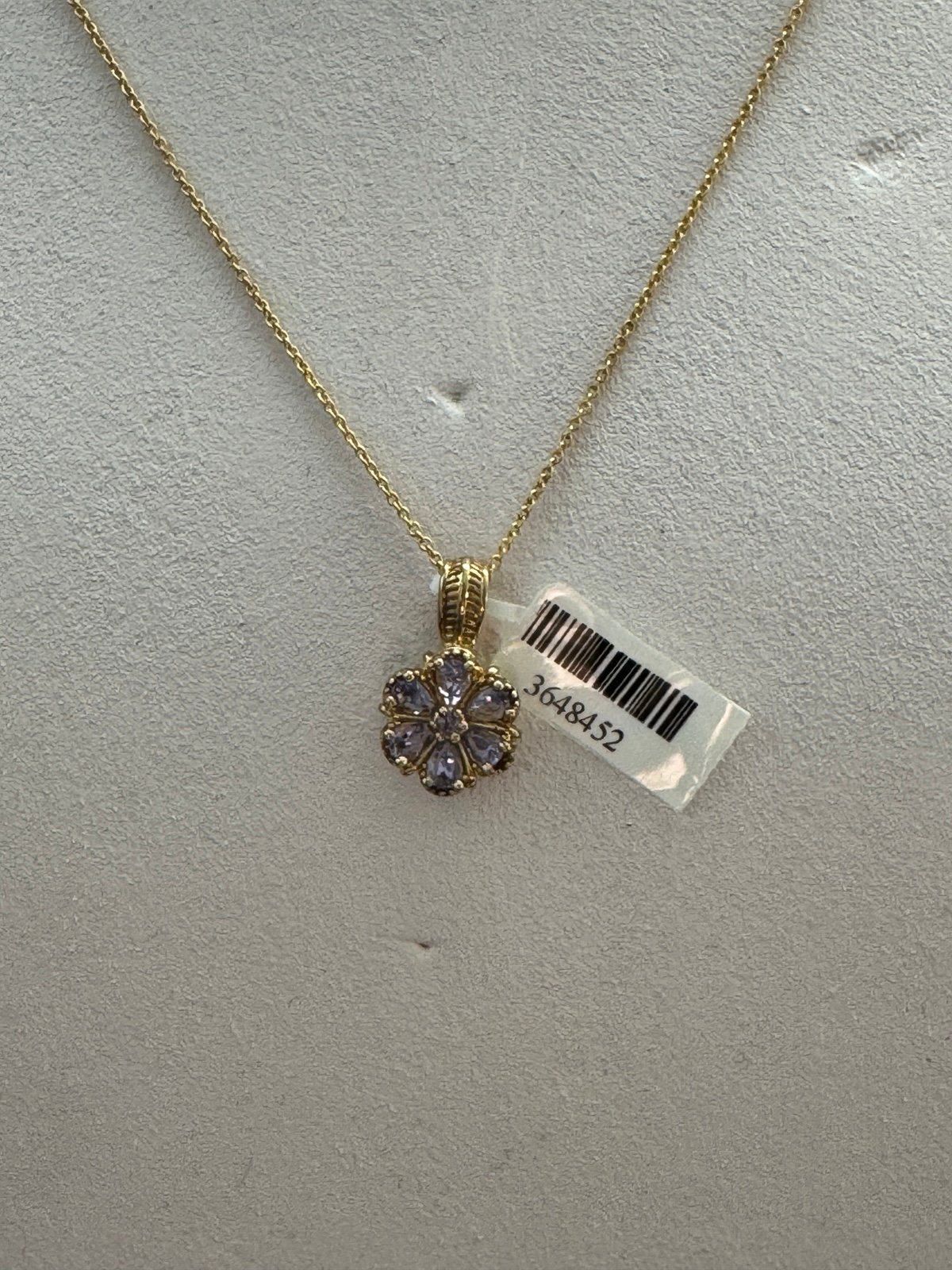 Tanzanite Gold over 925 Silver, size 18 Necklace