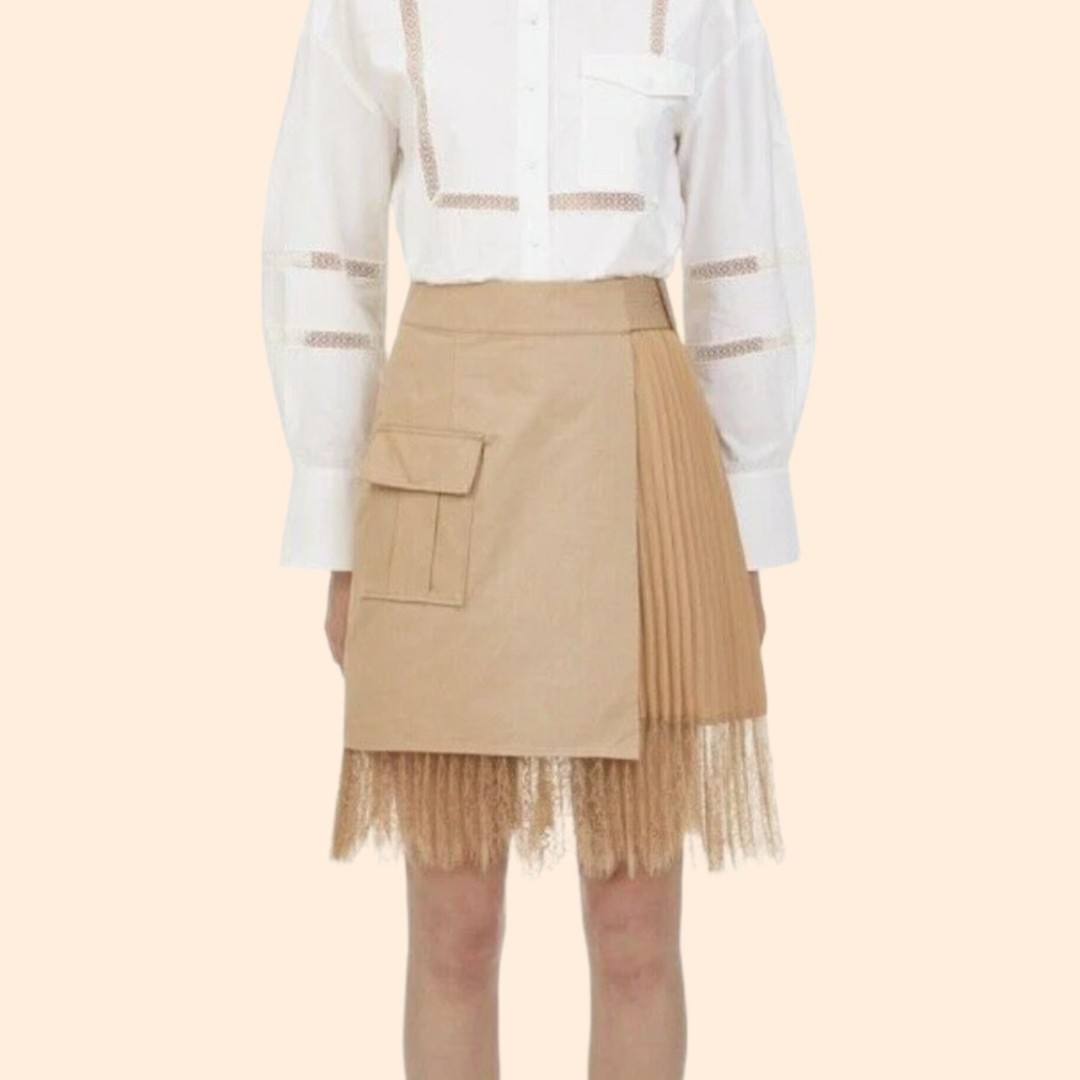 Self Portrait Pleated Wrap Mini Skirt