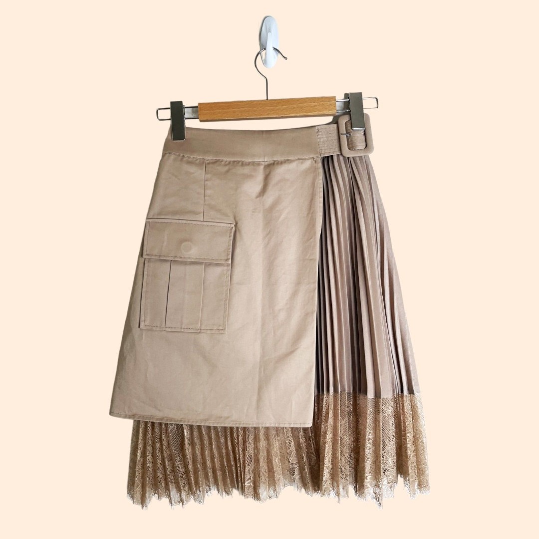 ミニスカート Self-Portrait Pleated Mini Skirt Self-Portrait - Denim Pleated Mini Skirt