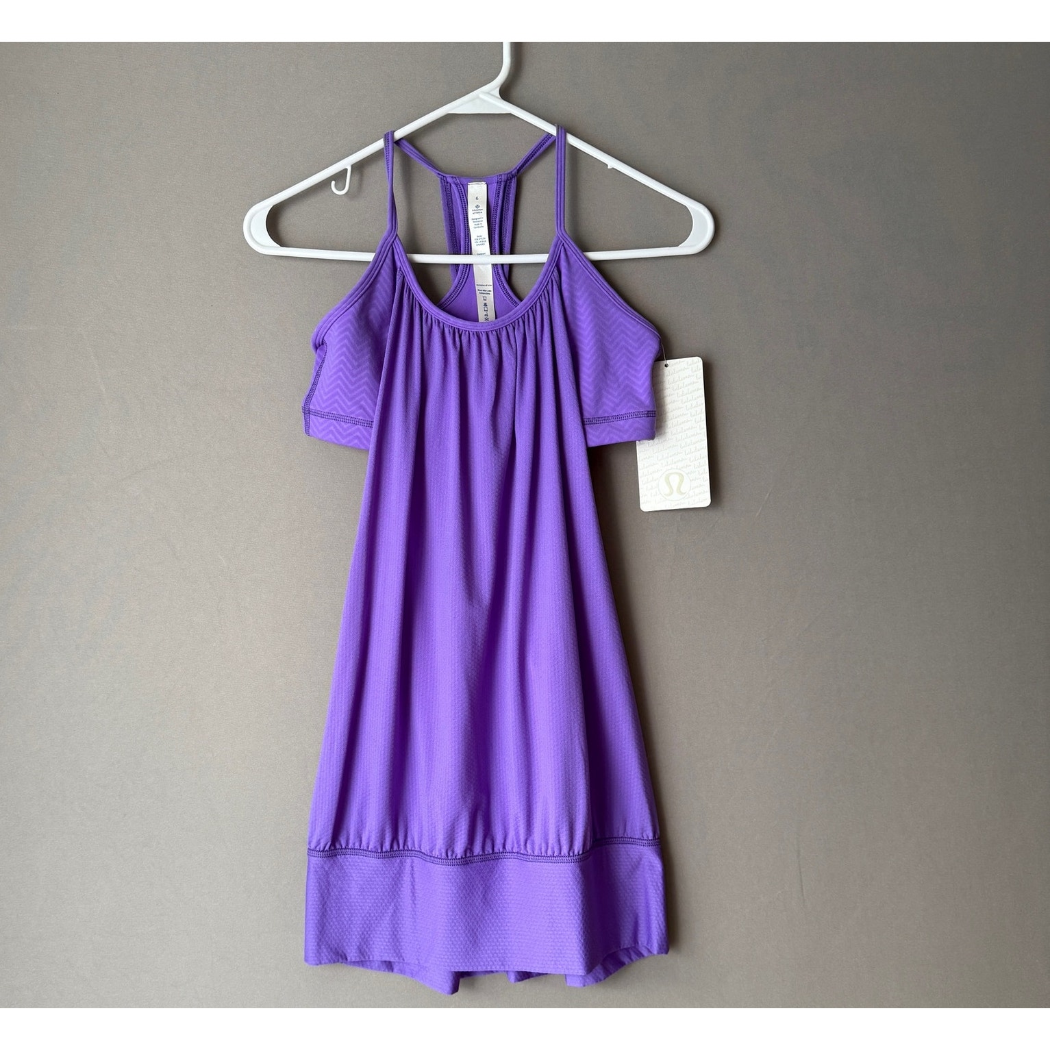 Lululemon No Limits sz 6 purple built in sports bra tank top NWT