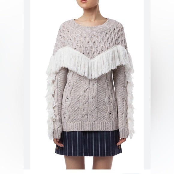 AMUR wool fringe sweater size medium