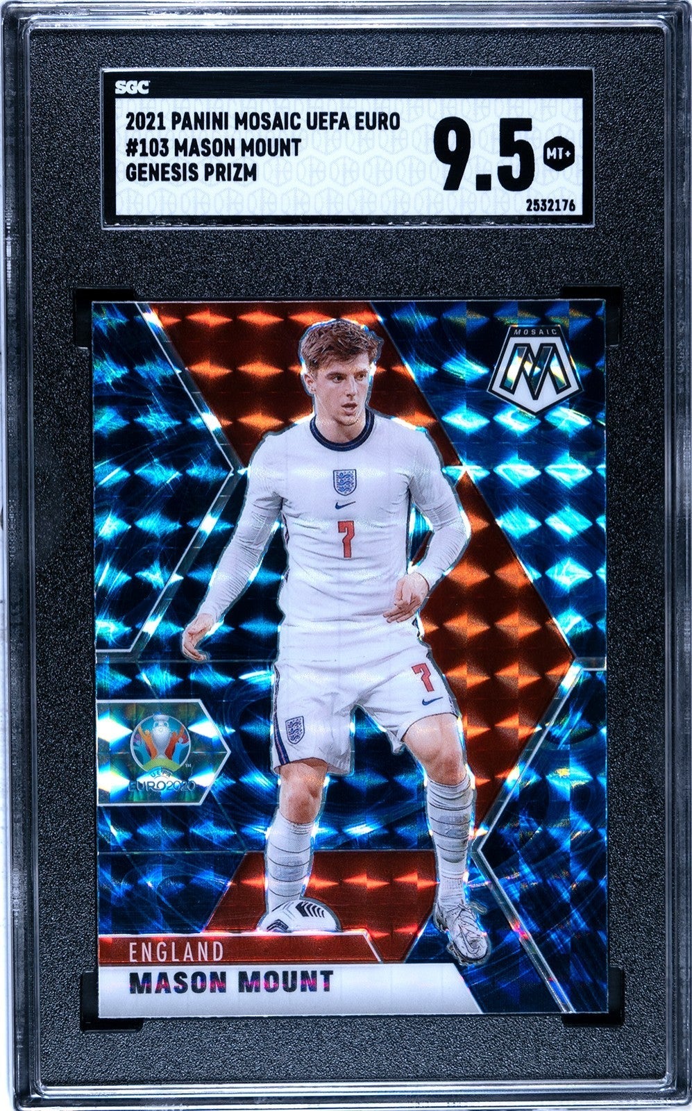 2021 Panini Mosaic UEFA Euro Mason Mount Genesis Prizm SGC 9.5 MINT+