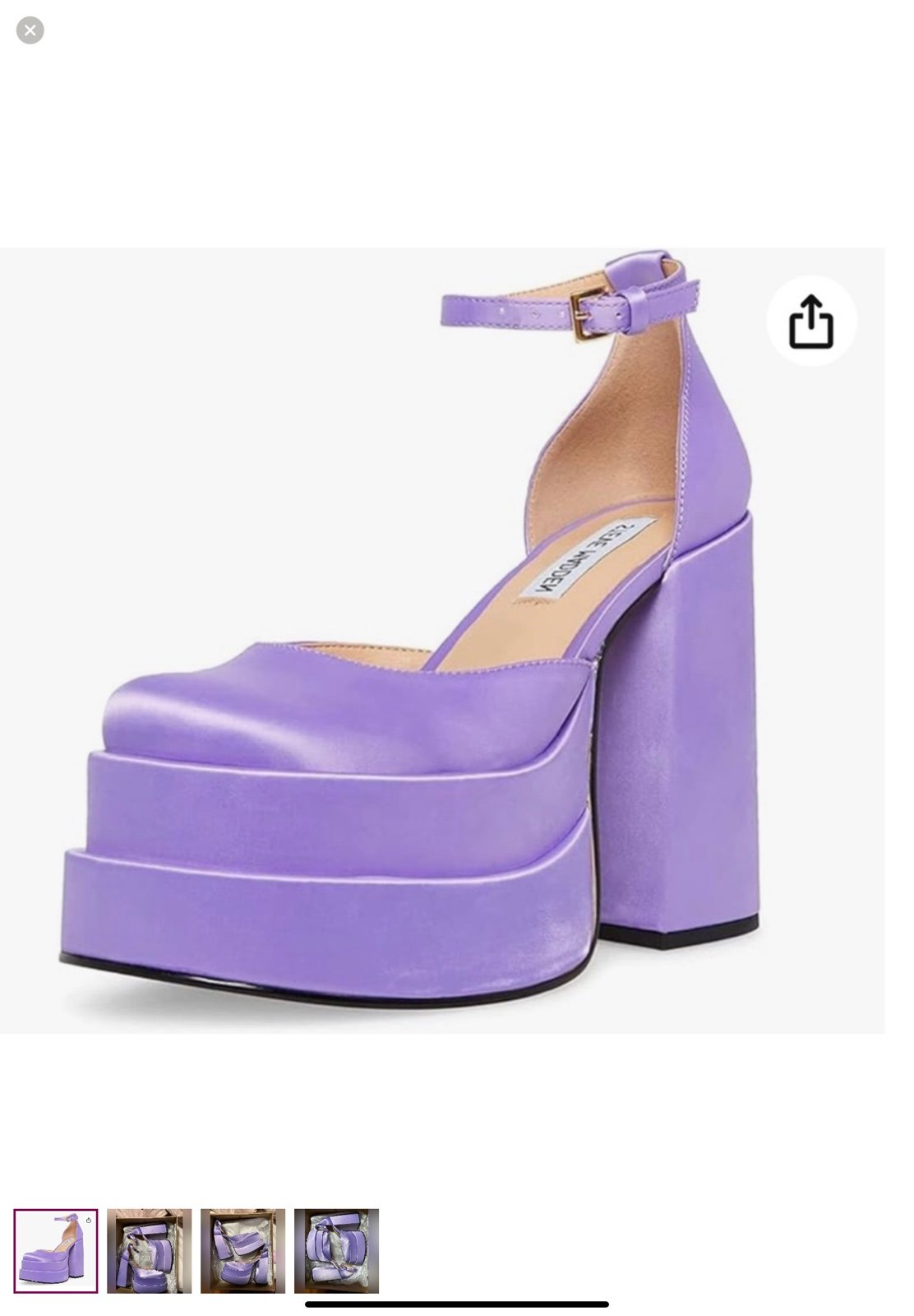 Steve Madden Charlize Purple Satin platforms