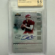 2002 Topps Finest David Carr Rookie Auto Beckett 9.5 Texans Fresno 420/1200