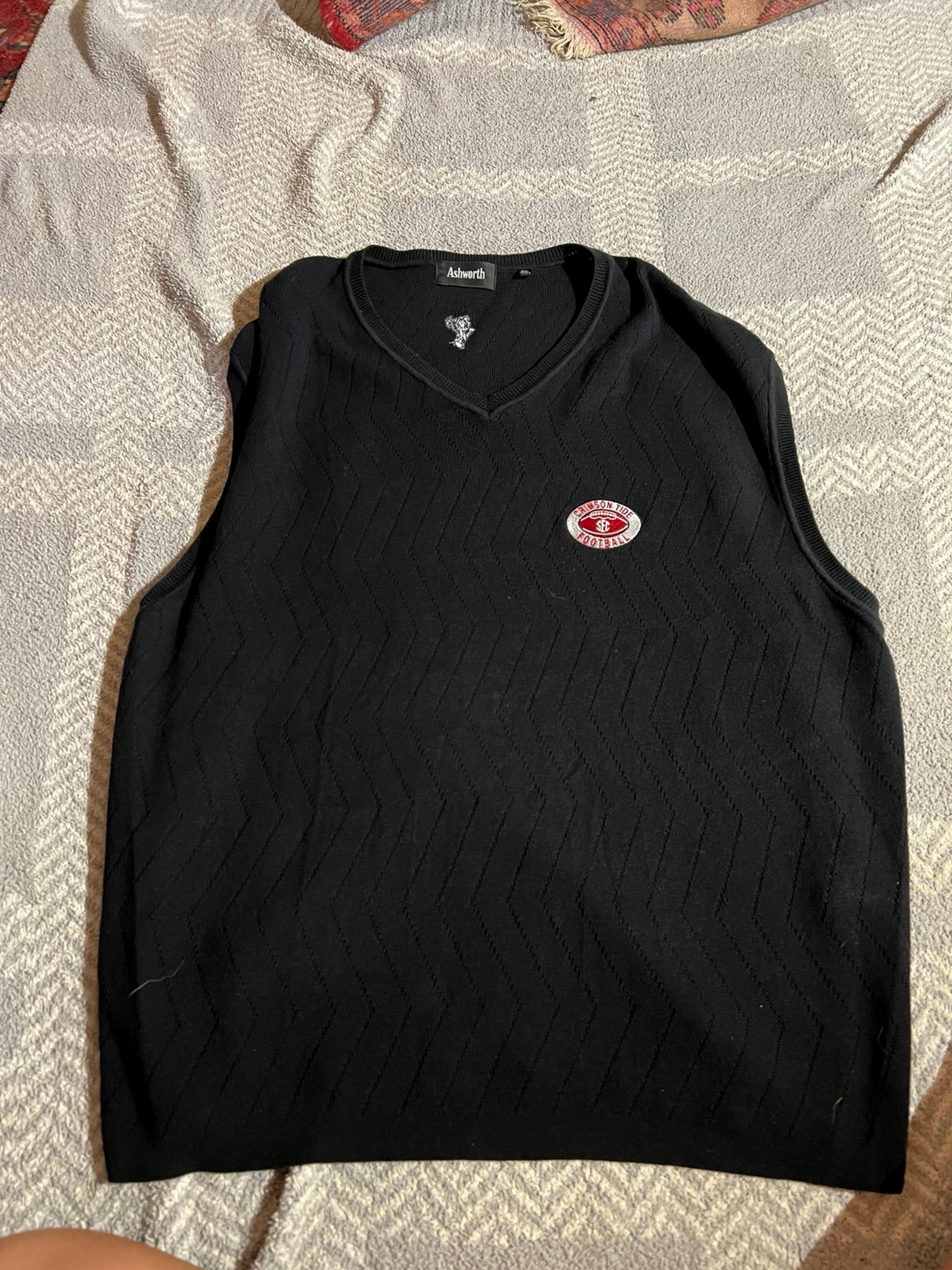 Alabama Crimson Tide Football XXL Ashworth Black Athletic Golf Vest