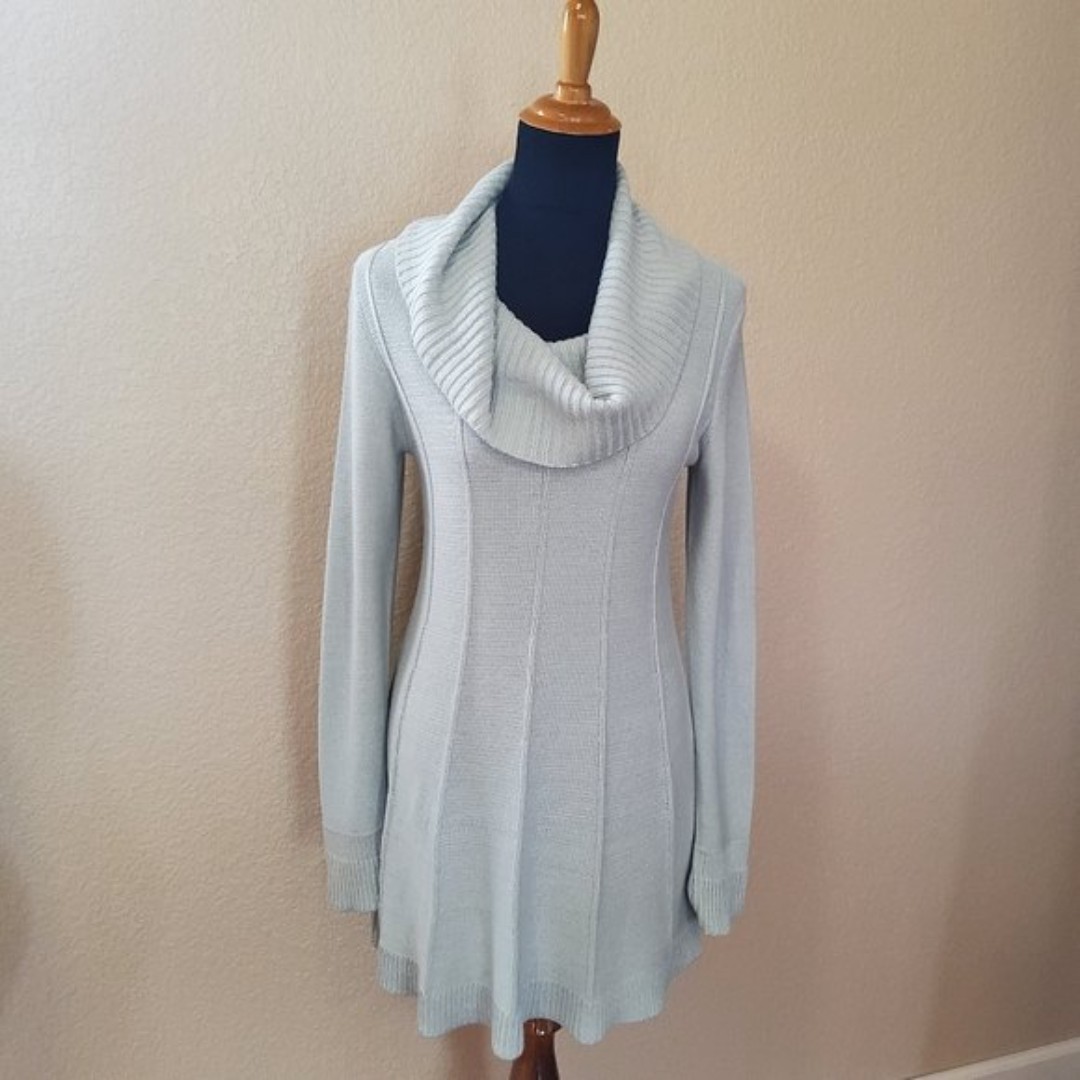 Soft Surroundings Cowl Tunic Sweater S Blue New