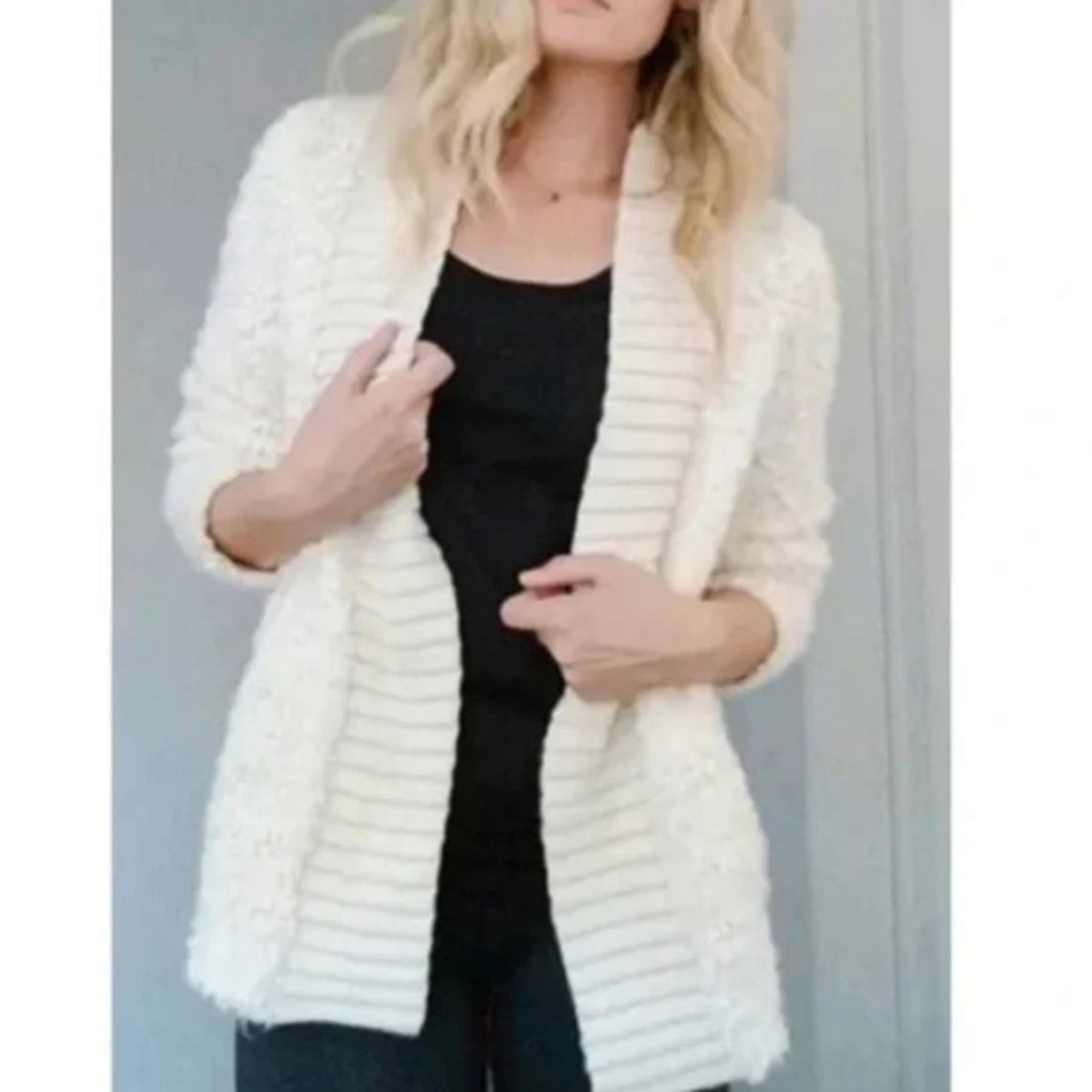Anthropologie sleeping on snow lodge cloud Cardigan Sweater cream