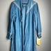 Henson Kickernick Vtg Blue Nightgown Size L Loungewear White Lace Trim Long SL