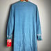 Henson Kickernick Vtg Blue Nightgown Size L Loungewear White Lace Trim Long SL