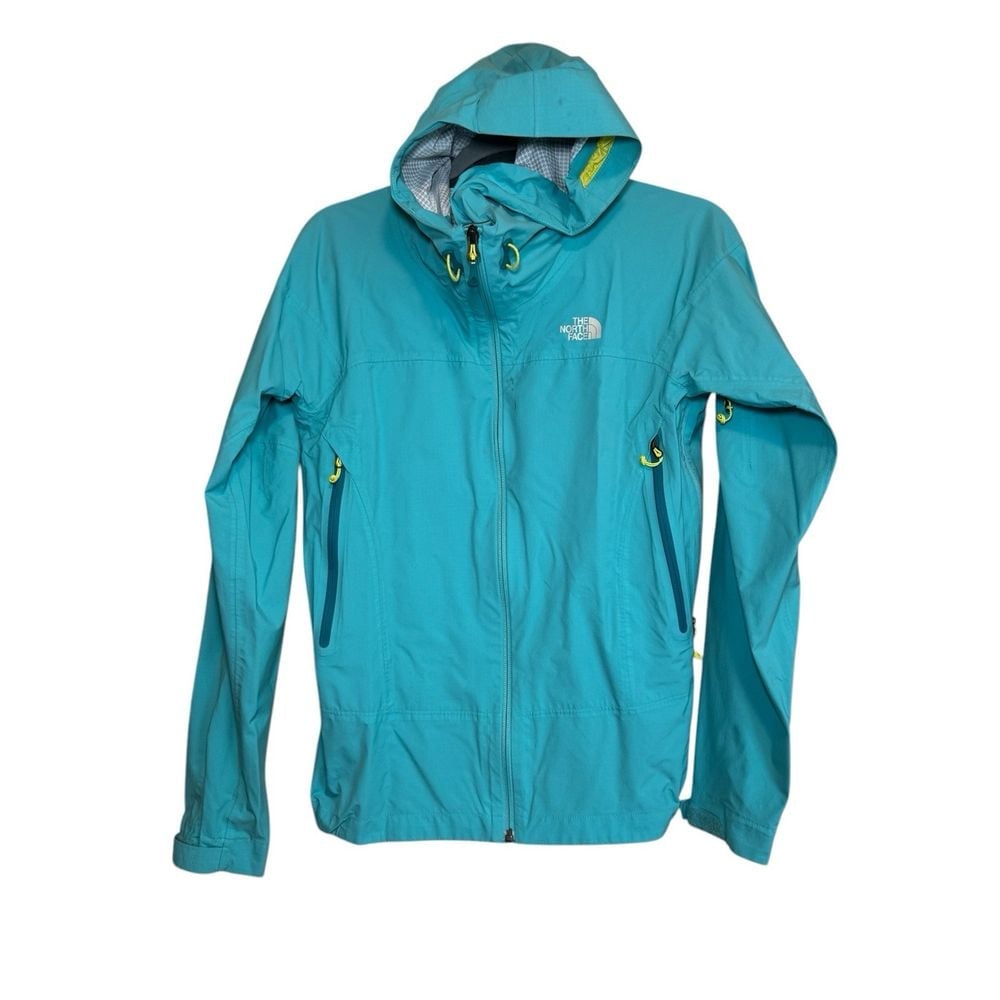 The North Face Rain Jacket Womens S Summit Hyvent 2.5L Hooded Windbreaker Green