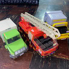 Playmobil Fire Engine Truck #3781 1978 #323 City Service Garbage Truck Recycle
