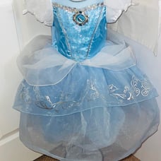 Disney Store Princess Cinderella Costume Dress sz w/crown & shoes
