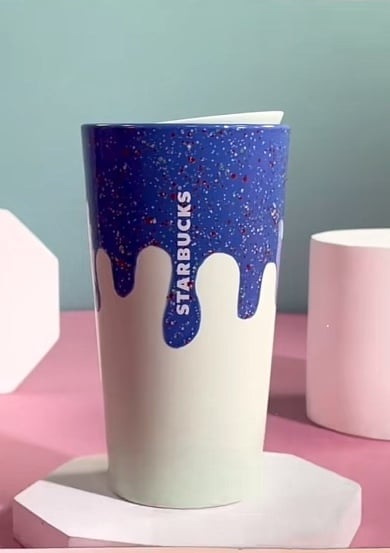 Starbucks Mexico Exclusive Blue Speckled Drip Tumbler