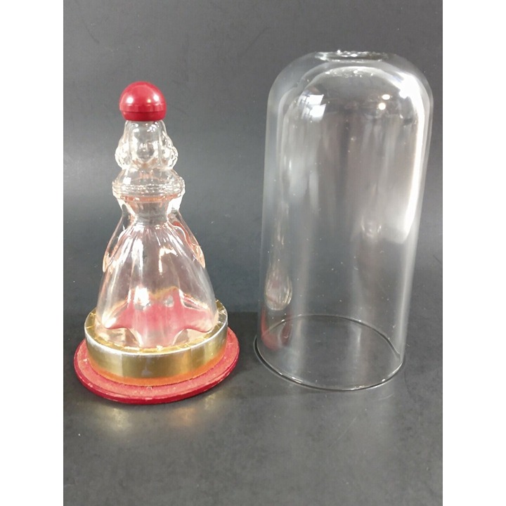 Vintage The Duchess Mid Century Perfume Bottle Woman Glass Figure w/Dome