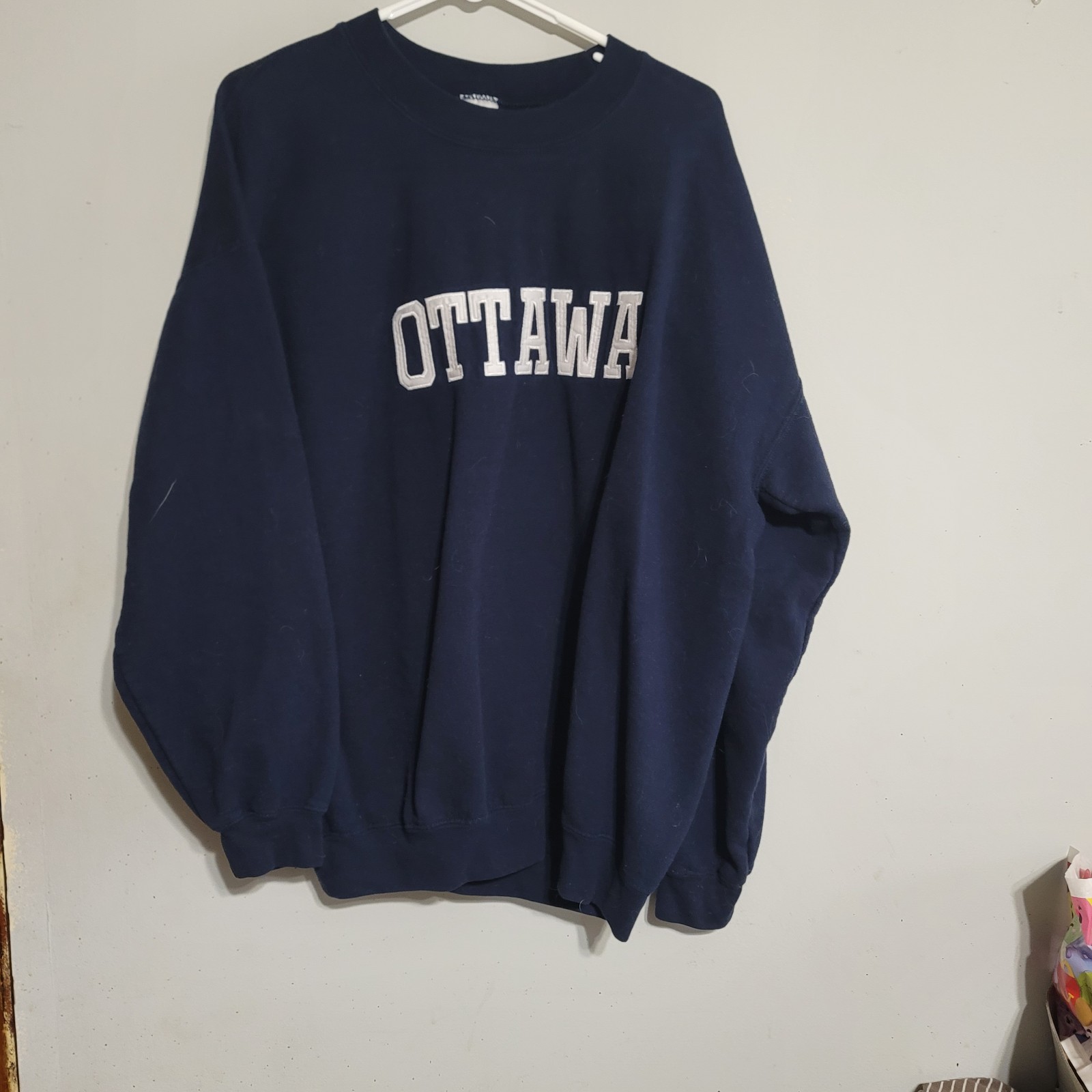Ottawa Women's Sweatshirt Varsity Size XL Navy White Stitched Oversized Canada