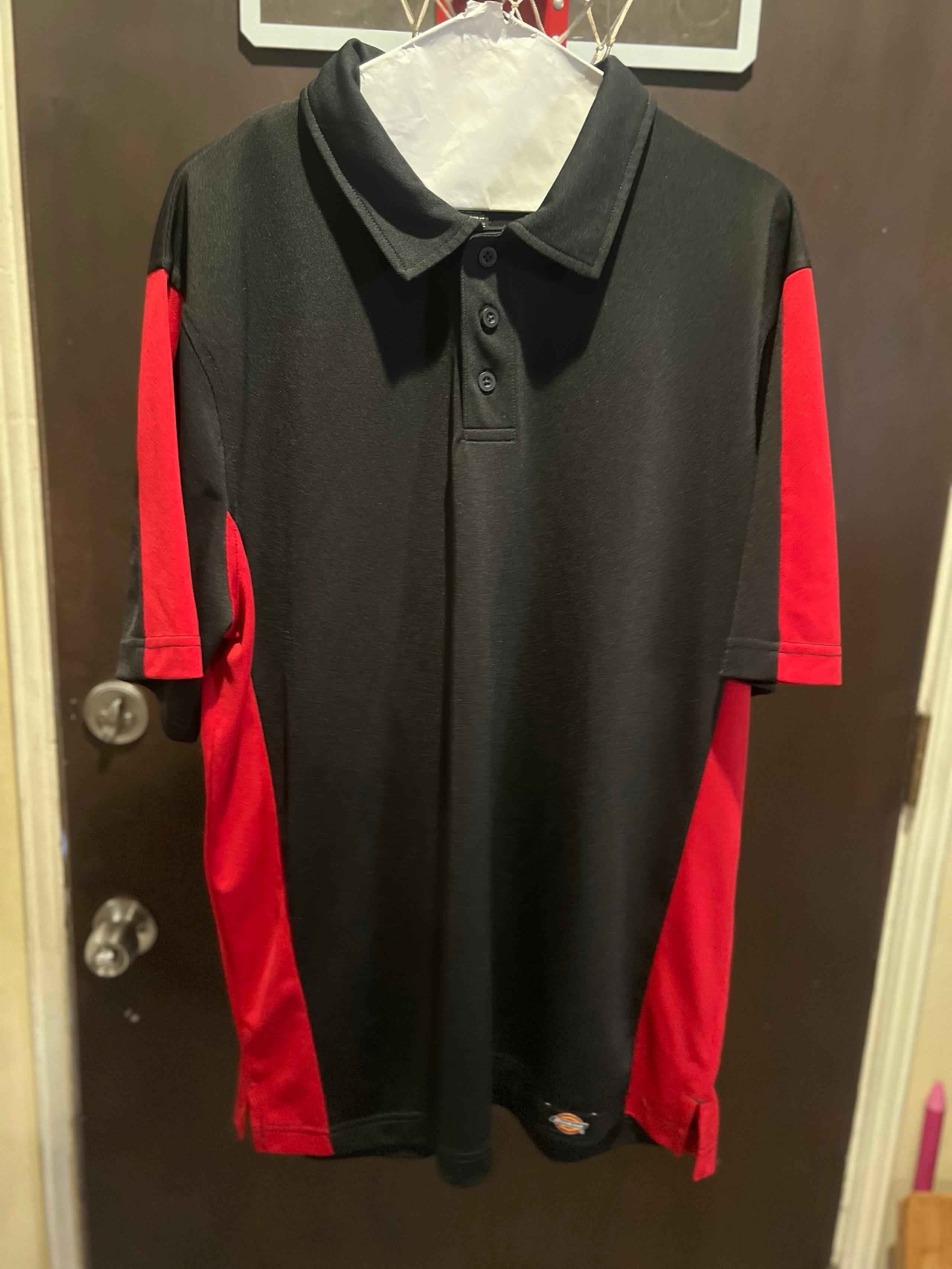 Dickies Men Black Red Golf Polo size L