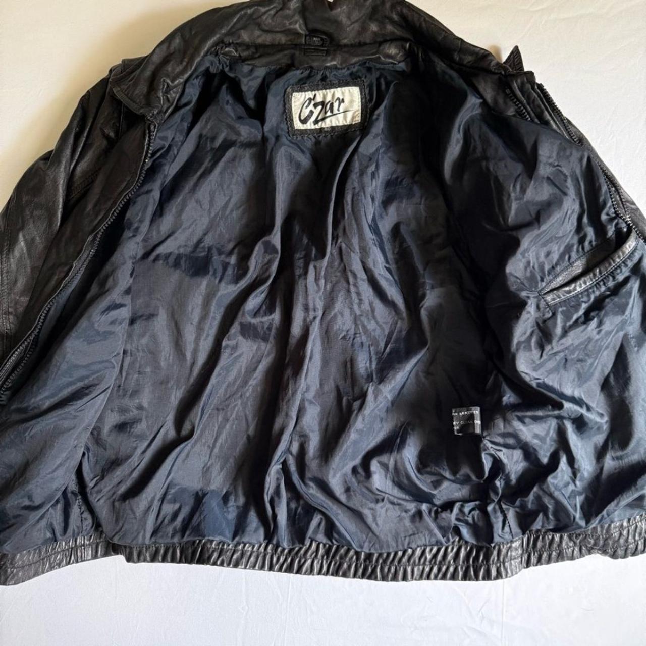 Czar | Men's 40, Vintage Black Leather Jacket, Paneled Design, New Wave, 1980s