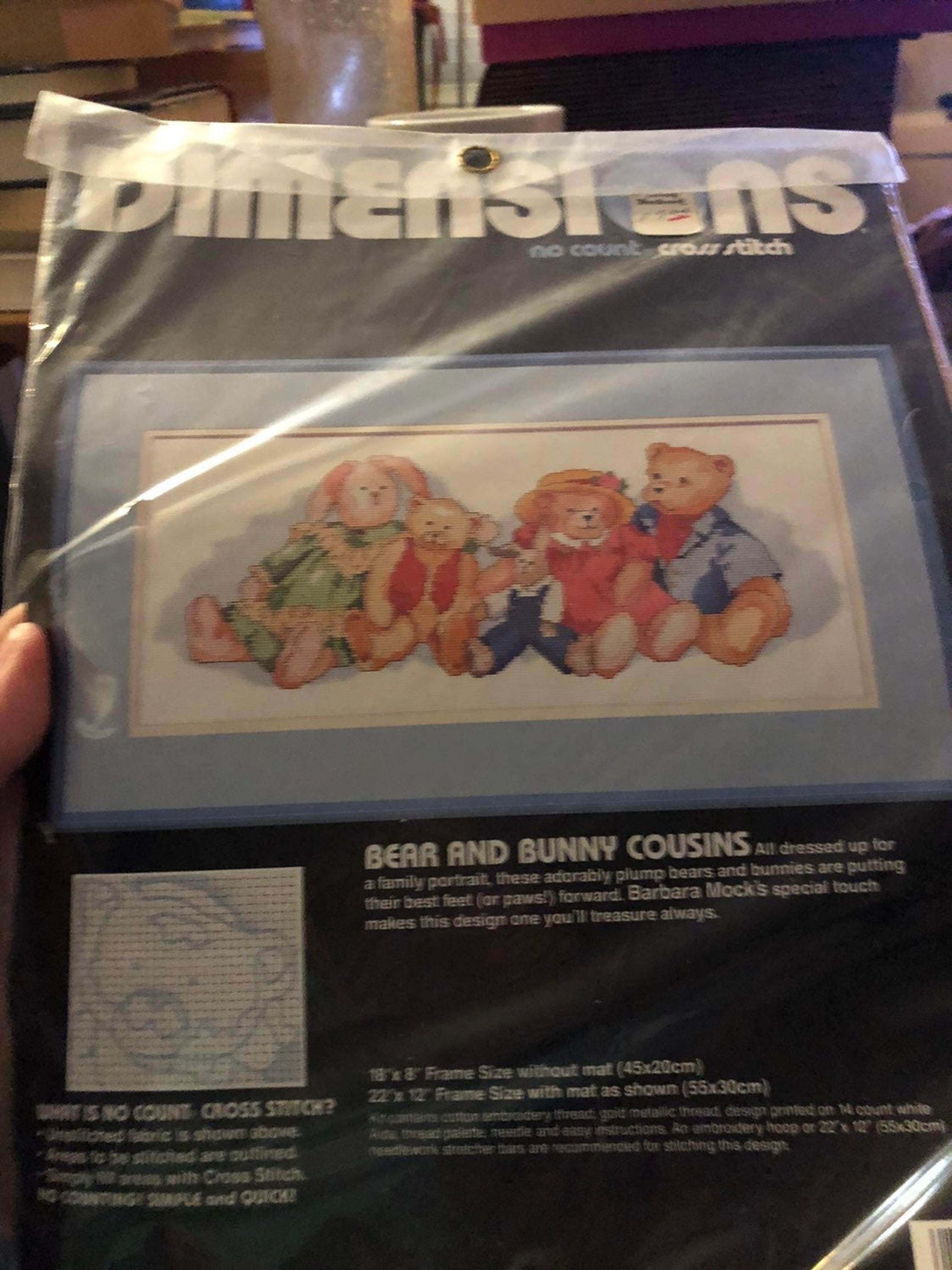 Bear & Bunny cousins cross stitch kit