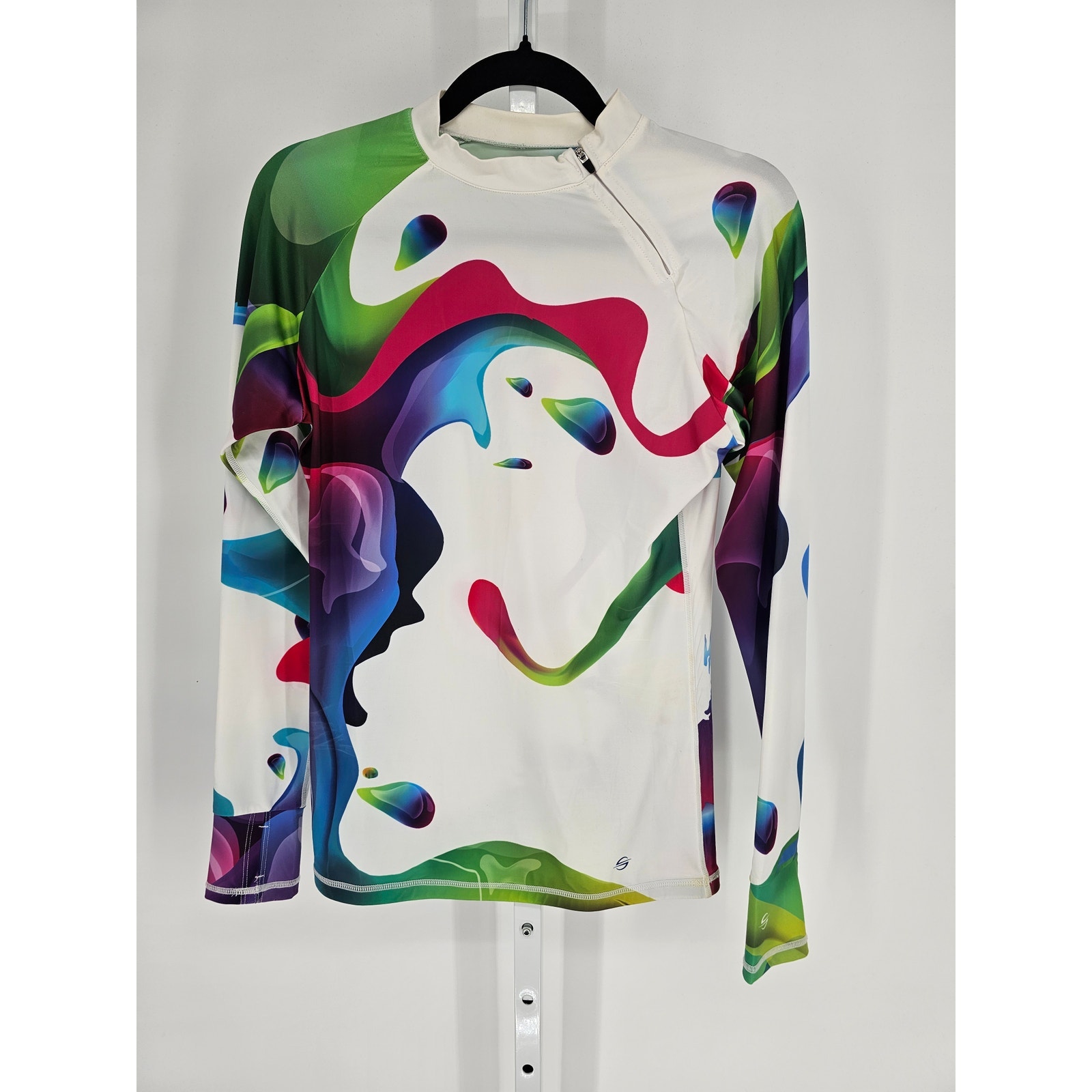 Platinum Sun Rainbow rash guard anti-glide silicone strip womens M UPF50