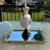 Upcycled Vintage Marilyn Monroe Jewelry Stand on Gold Mirrored Tray with diamond