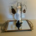 Upcycled Vintage Marilyn Monroe Jewelry Stand on Gold Mirrored Tray with diamond