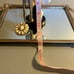 Upcycled Vintage Marilyn Monroe Jewelry Stand on Gold Mirrored Tray with diamond