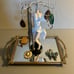 Upcycled Vintage Marilyn Monroe Jewelry Stand on Gold Mirrored Tray with diamond