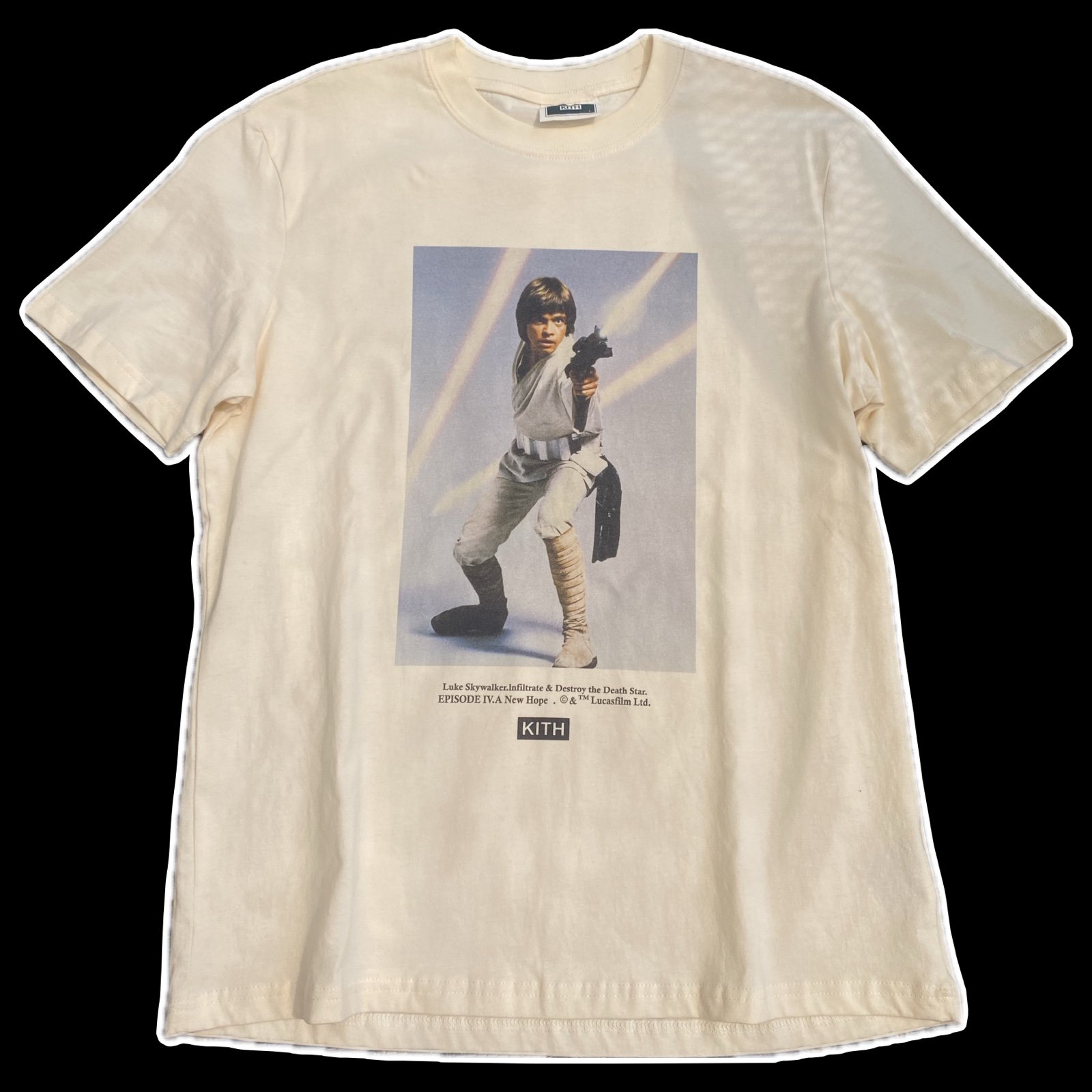 Vintage Style NEW Kith x Star Wars Luke Skywalker A New Hope Tan T-Shirt Large