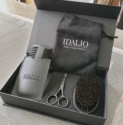 New Beard Brush and Comb Set for Men Grooming with Natural Boar Bristle